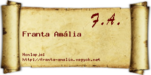 Franta Amália névjegykártya