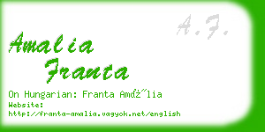 amalia franta business card